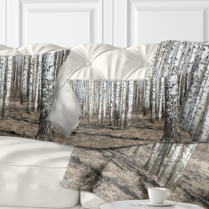 Beautiful Dense Birch Forest View - Coussin décoratif imprimé forêt