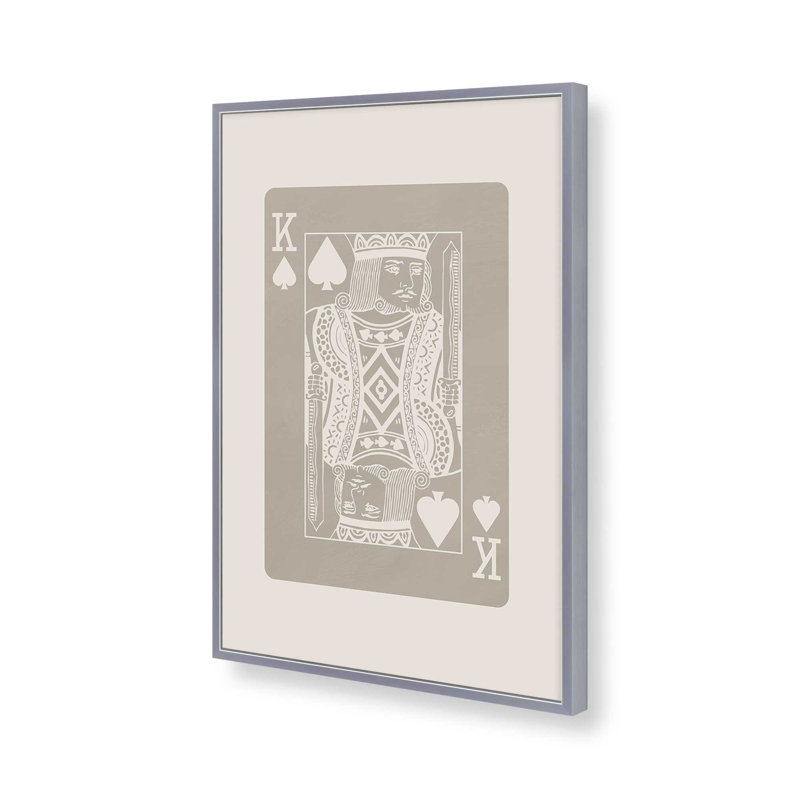Beige Queen Card Print, Polished Chrome, 37.25" H x 25.25" W