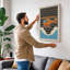 Orange Helicopter Mid-Century 1 Piece Wrapped Canvas Wall Art-1949862884-1949862885
