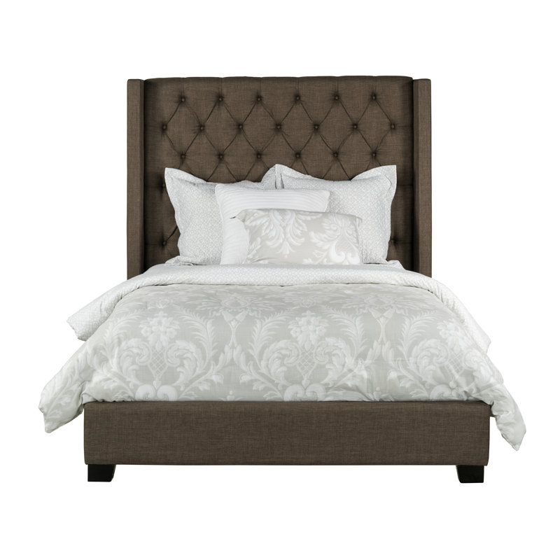 Abeyta Upholstered Wingback Bed, Queen, Blue