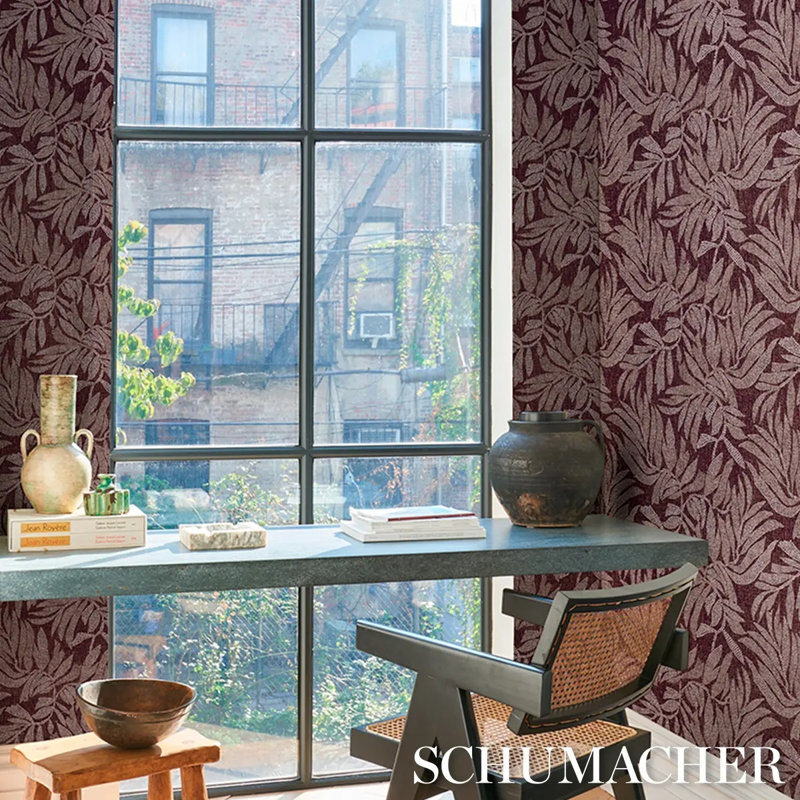 Tayrona Floral Paper Wallpaper Roll by Johanna Ortiz, Red