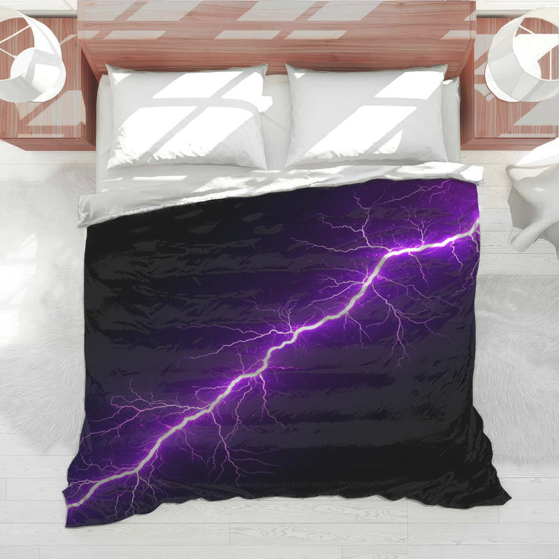Purple Lightning Bolt Comforter, Twin
