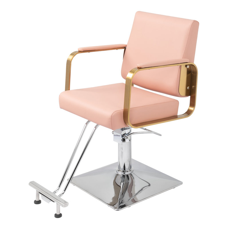 Fauteuil de salon pivotant en similicuir Kriselle, Rose
