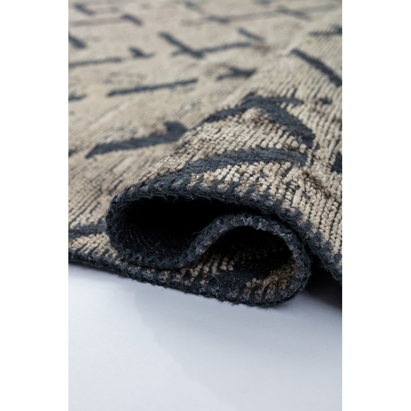 Rapture Black/Gray Abstract Luxury Area Rug, Rectangle 7'10" x 9'10"