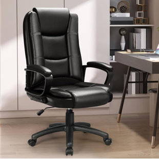 Heavy Duty Executive Office Chair, 400lbs Big and Tall Leather Office Chair  for Heavy People, High Back Ergonomic Computer Desk Chair with Tilt  Rock&Tension, Padded Armrests, Black 