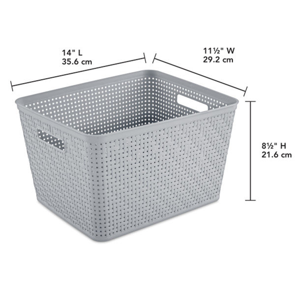 Small Plastic Storage Baskets, Gray (Set of 10) Rebrilliant