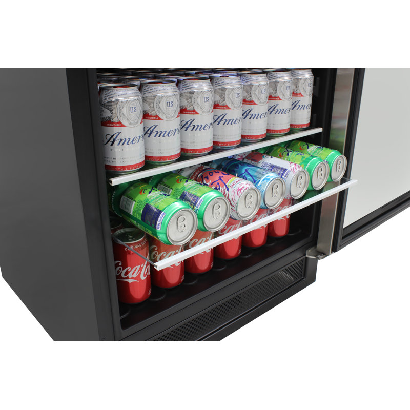Stainless Steel 24-Inch Wine and Beverage Cooler with Interior Lighting