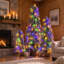 Ensemble de 6 sapins de Noël artificiels pré-illuminés et floqués – Sapins crayon artificiels de 90 cm / 135 cm / 180 cm avec 235 lumières DEL blanc chaud et multicolores, 11 modes d'éclairage et base en pot rustique en toile de jute – Décoration de Noël peu encombrante pour le salon, l'entrée et le porche