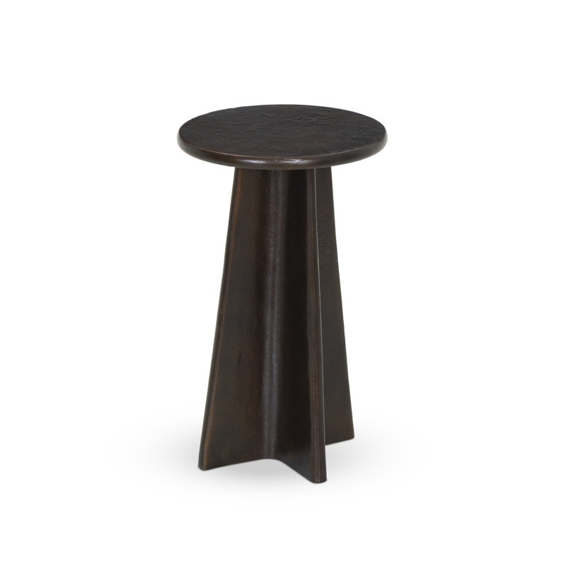 REMO End Table, Raw Antique Nickel