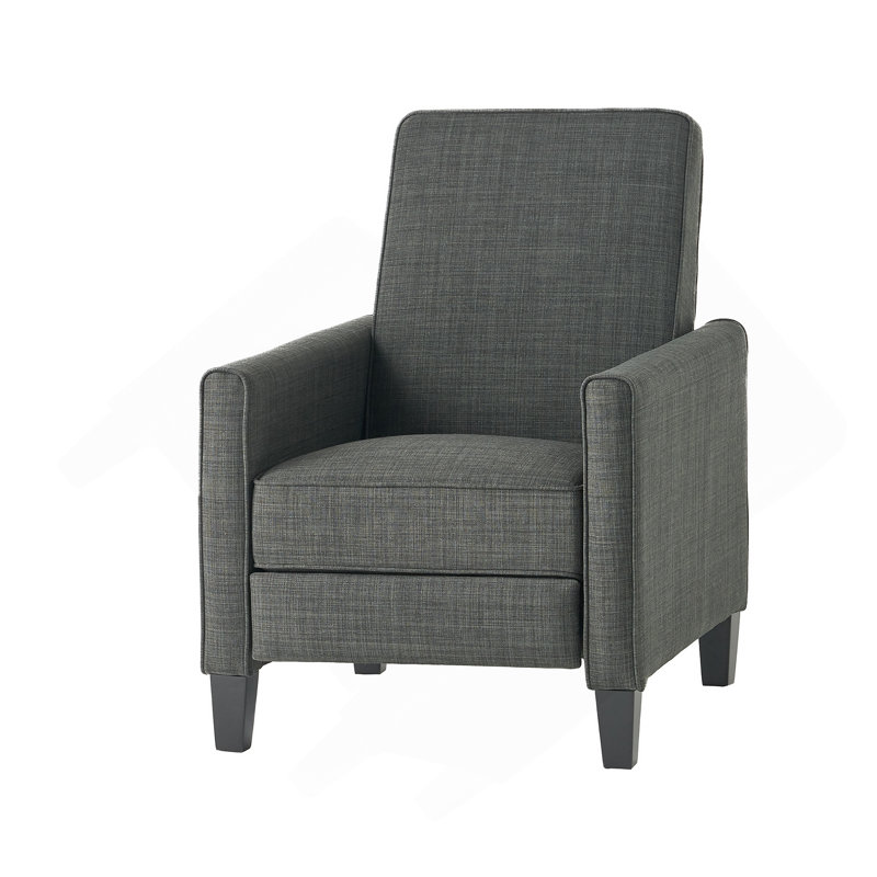 Dark Grey Linen Push Back Chair for Elegant Home Décor