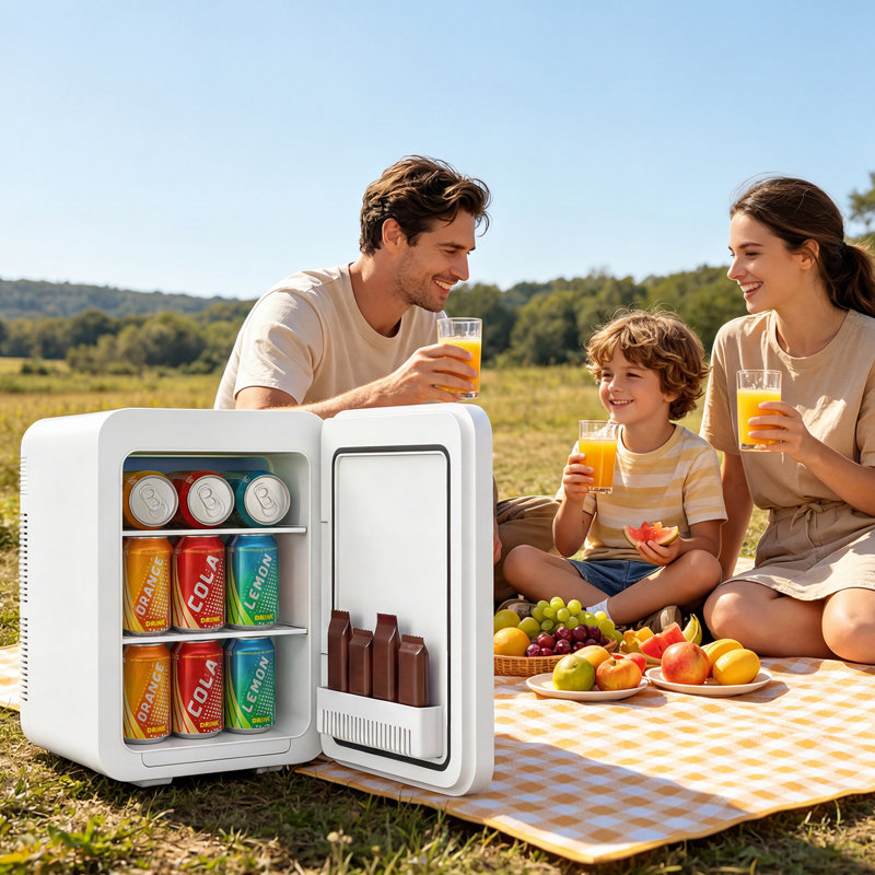 PULUOMIS Mini Fridge, Blue