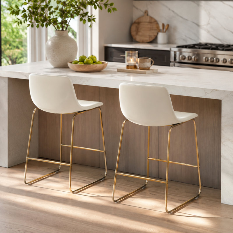 Tabouret doré (26 po), Blanc
