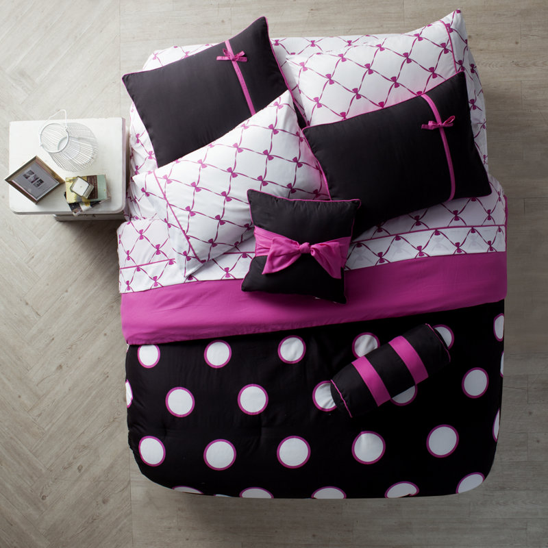 Sophie Polka Dot Bed-in-a-Bag Comforter Set