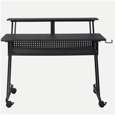Black Music Recording Studio Desk with Keyboard Tray