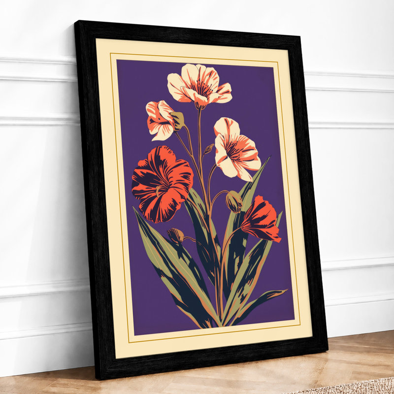 Carnation Cluster Botanical - Framed Print, A4 - 29.7 x 21.0 cm, Black