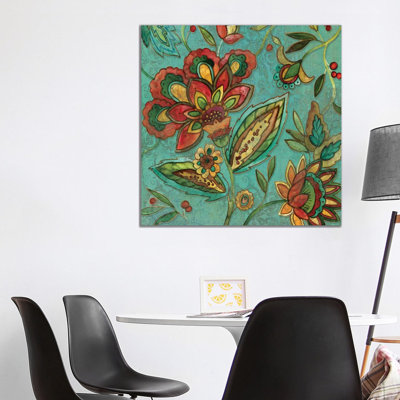 Teal Jacobean Spice II by Carol Robinson - Print on Canvas