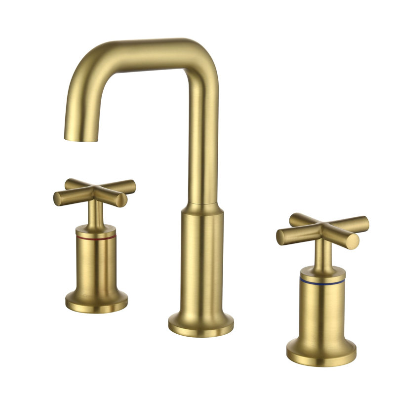 Robinet de salle de bain à large entraxe, Or brossé