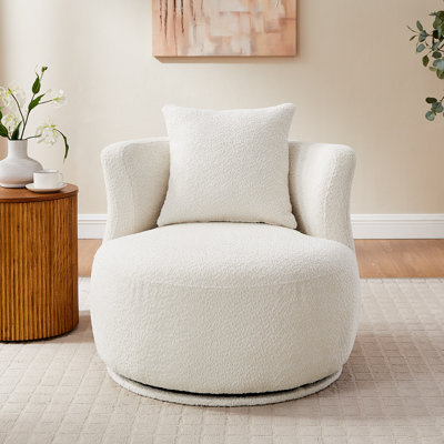Fauteuil de salon pivotant avec accoudoirs pivotant de 31,89 po de largeur et accoudoirs de couleur vadrouille