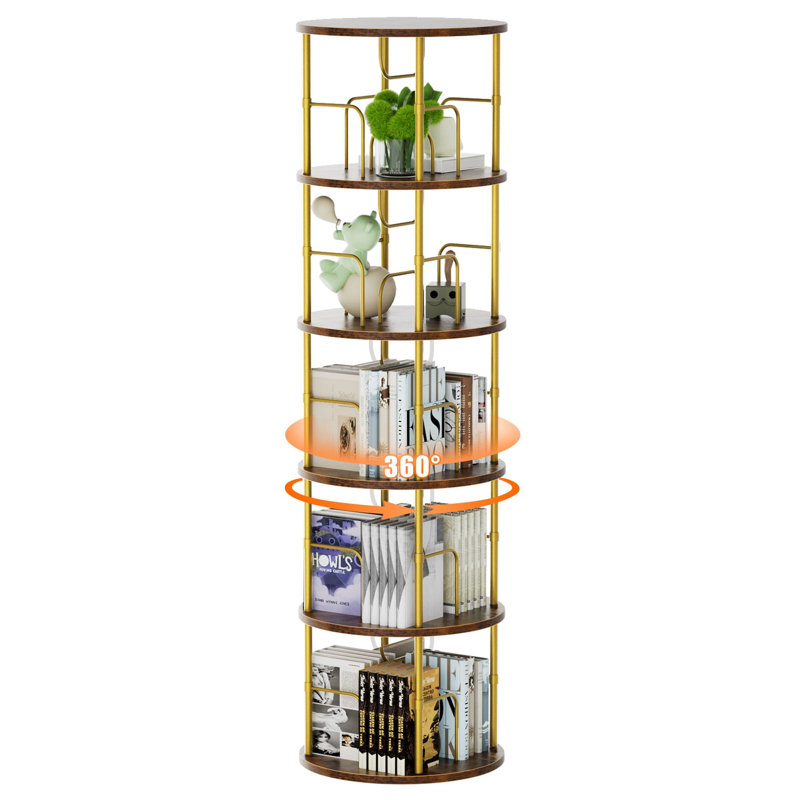 160cm H x 45cm W Metal Corner Bookcase, Brown