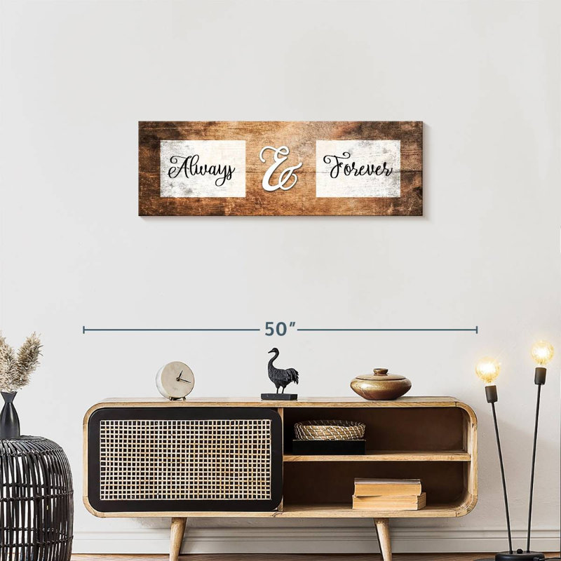 Citation de mariage «Always And Forever», H 12 po x l 36 po x P 1,25 po
