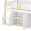 Lit mezzanine bas avec lumières DEL, lit mezzanine en bois avec escalier et barrière de sécurité-973506248