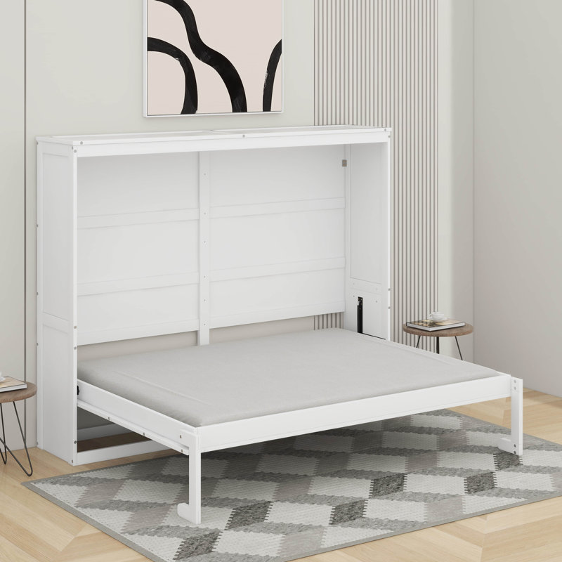 Lit escamotable double pleine grandeur, Blanc, Lit double