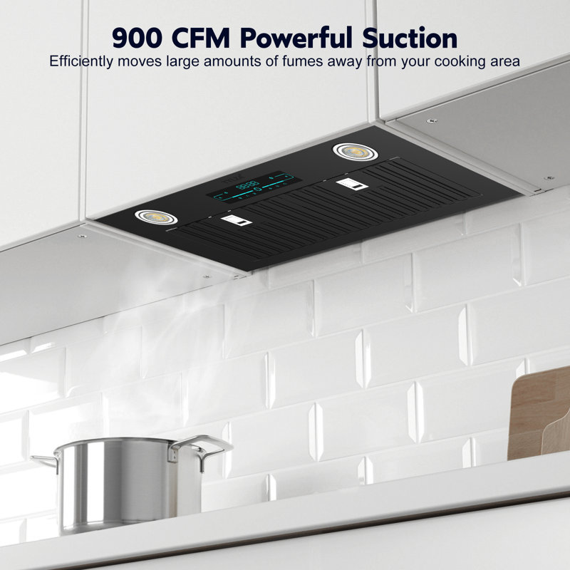 PowerFlow 30" Stainless Steel Convertible Insert Range Hood with LED Lights