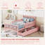 Lit plateforme pour enfants avec rails de sécurité et tiroirs de rangement Dreamhaven-356153566-356153565