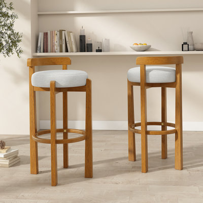 Indoor Low Back Barstool Set Ideal For Home Bars, Kitchen Islands And Entertainment Areas With Comfortable Seating And Sustainable Craftsmanship