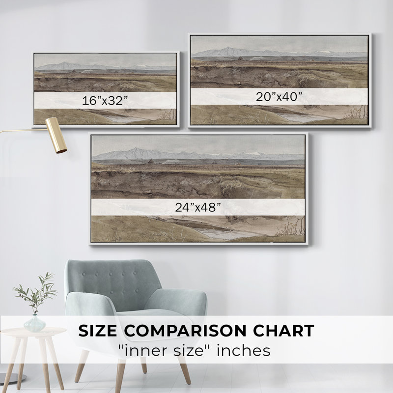 Série paysage - MCXI - Toile tendue avec châssis encadré - Prêt à être accroché, H 17 po x l 33 po, Blanc