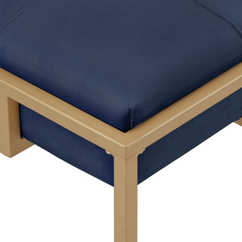 Simmerman Velvet Ottoman, Blue Velvet