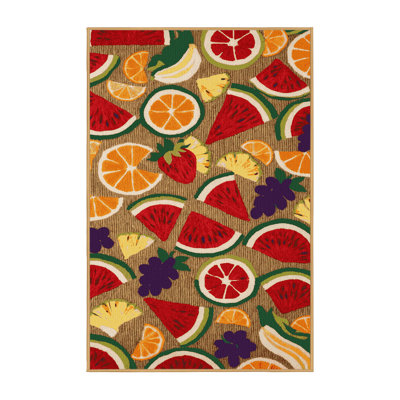  Washable Fruit salad Desserts Area Rug
