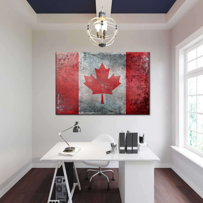 Impression sur toile du drapeau du Canada, H 8 po x l 12 po x P 1 po