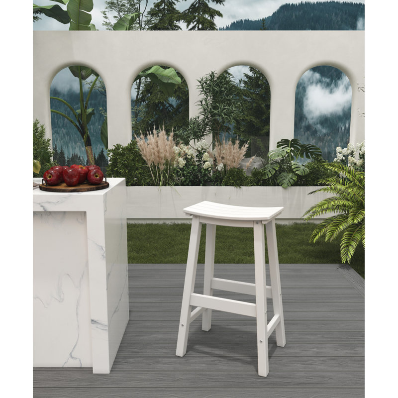 Tabouret de bar en plastique PEHD ivoire, Ivoire ivoire