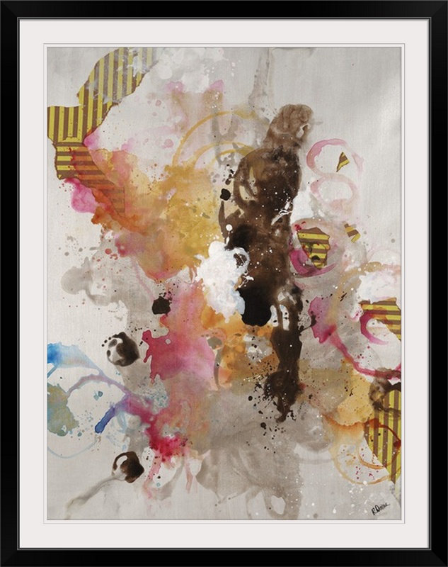 « i » rikki drotar,, reproduction d’art Convivial Hues, l 44 po x P 35 po x H 1 po, Cadre noir