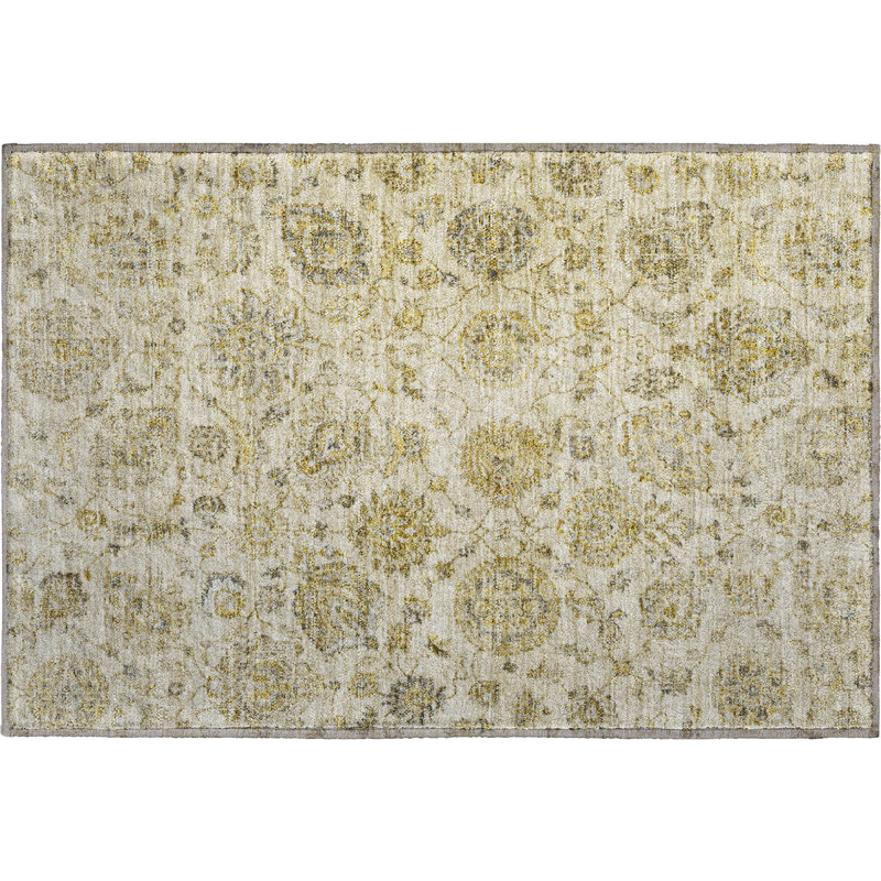 Premium Machine Washable Ashington AMF1833 Damask Rug, Rectangle 1'8" x 2'6"