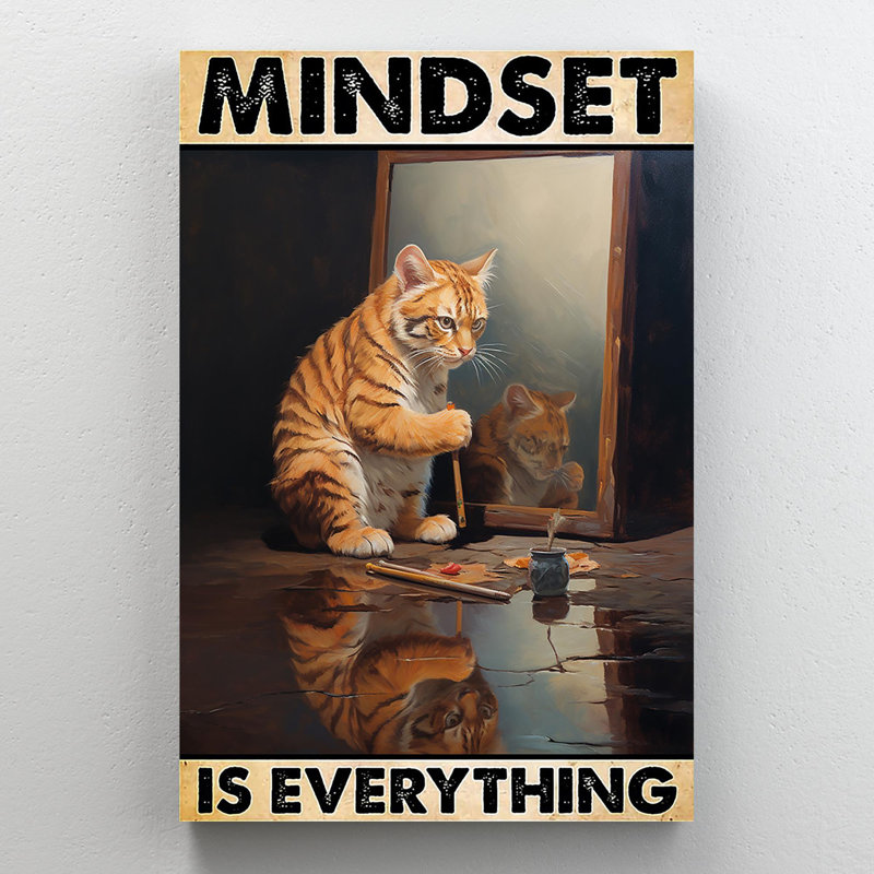 «Mindset Is Everything» - 1 pièce, H 14 po x l 11 po x P 1,25 po