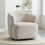 30" Wide Upholstered Swivel Barrel Accent Chair, No Assembly