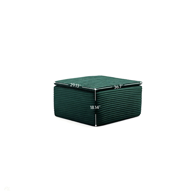 Ottoman Footrest With Removable Washable Cushion, Green