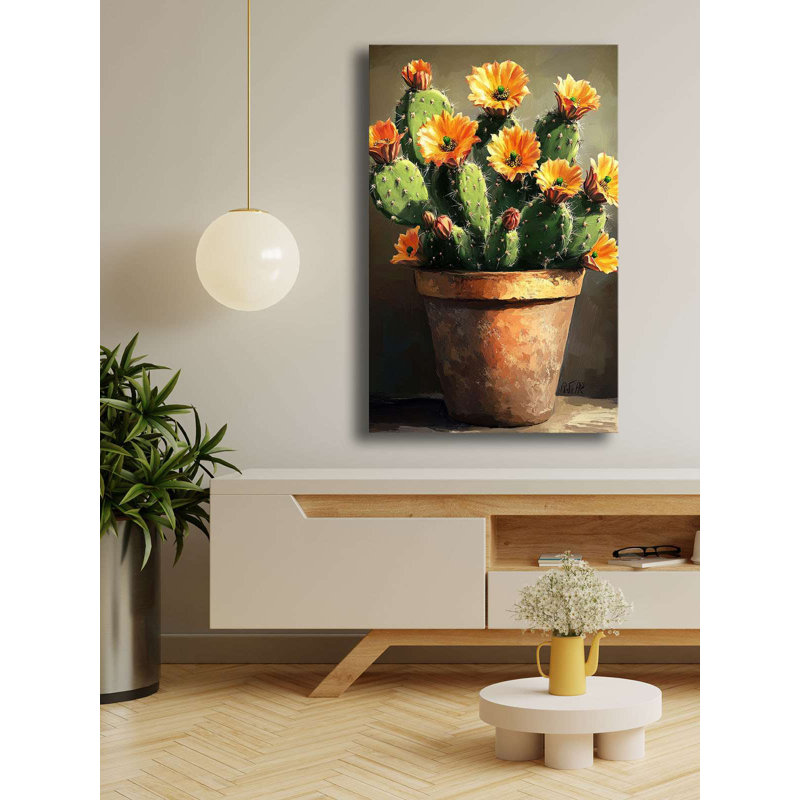 Art mural cactus désertique - 27,6 po x 17,7 po, H 27,6 po x l 17,7 po