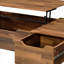 Table basse à 1 tiroir en noyer avec plateau relevable