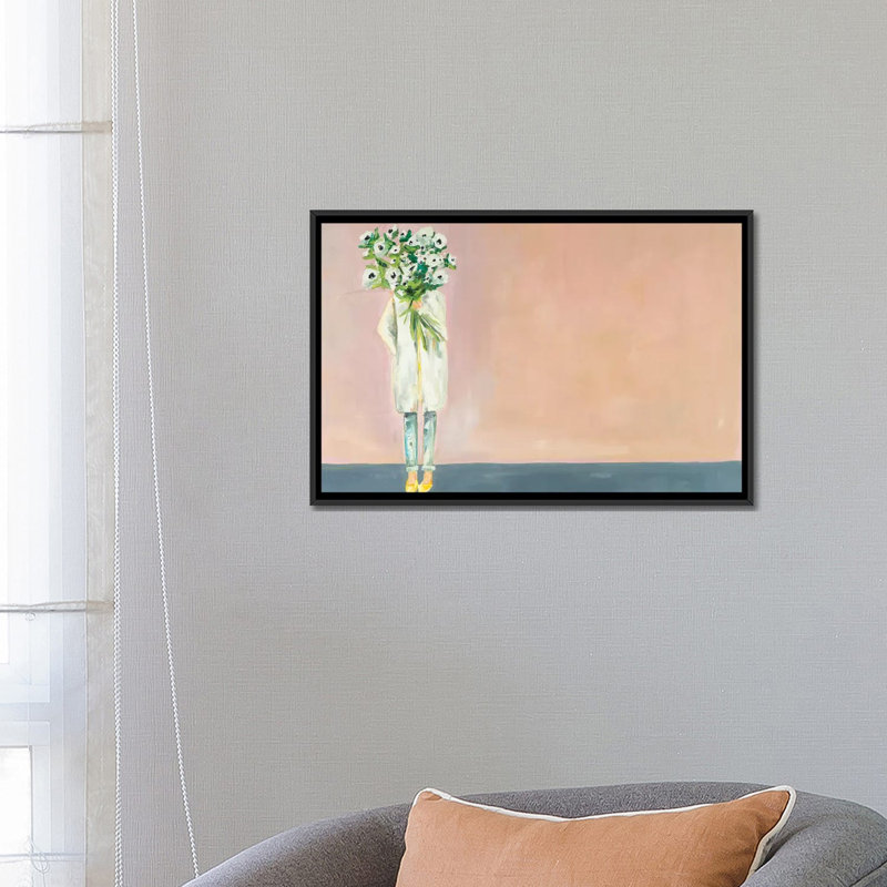 «Anemone» par Meredith Steele - reproduction d'art, Toile avec cadre noir, H 32 po x l 48 po x 1,5 po