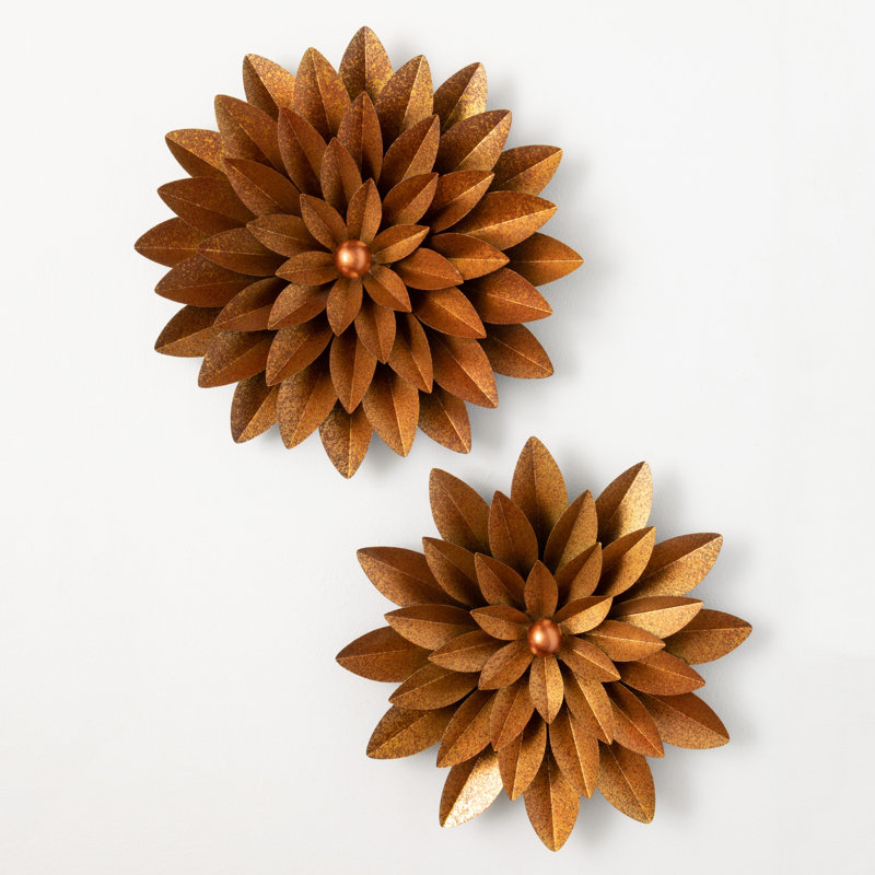Ensemble de 2 fleurs murales dimensionnelles 20,5 "