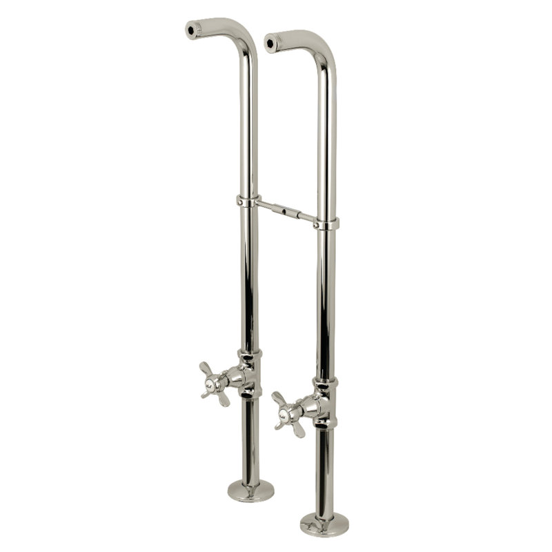 Kingston Brass Kingston Freestanding Supply Line with Stop Valve and Handle, Polished Nickel