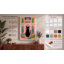 Black Cat in Pastel Interior Mid-Century 1 Piece Wrapped Canvas Wall Art-352311351-352311352