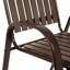 7 pièces de salle à manger de patio en brun: extérieur moderne avec table en acier et chaises en plastique, tissu imperméable brun: structure en métal, housses-117871538