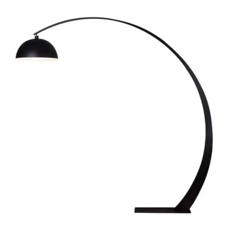  Prismatica | Lampe sur pied demi-arc en métal avec finition brossée | Look moderne pour le salon, Noir