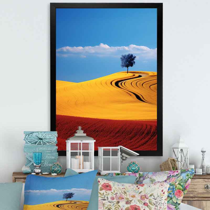 Natures harmonies prairies - reproduction sur toile, Cadre photo noir, H 20 po x l 12 po x P 1 po