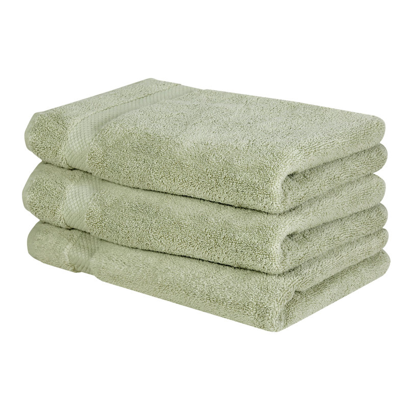 Splash 100% Cotton Zero Twist Hand Towel Set, 550 GSM Soft Absorbent Hand Towels for Bathroom, Spa & Daily Use, OEKO-TEX Certified, 3 Pack, Dark Sage