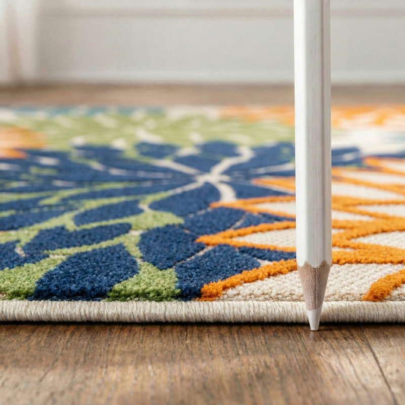Alsaedi Floral Green/Blue/Orange Indoor/Outdoor Area Rug, Runner 2'3" x 10'